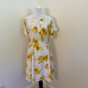 Simply Vera Vera Wang Gold Yellow Floral Tie Front Sundress